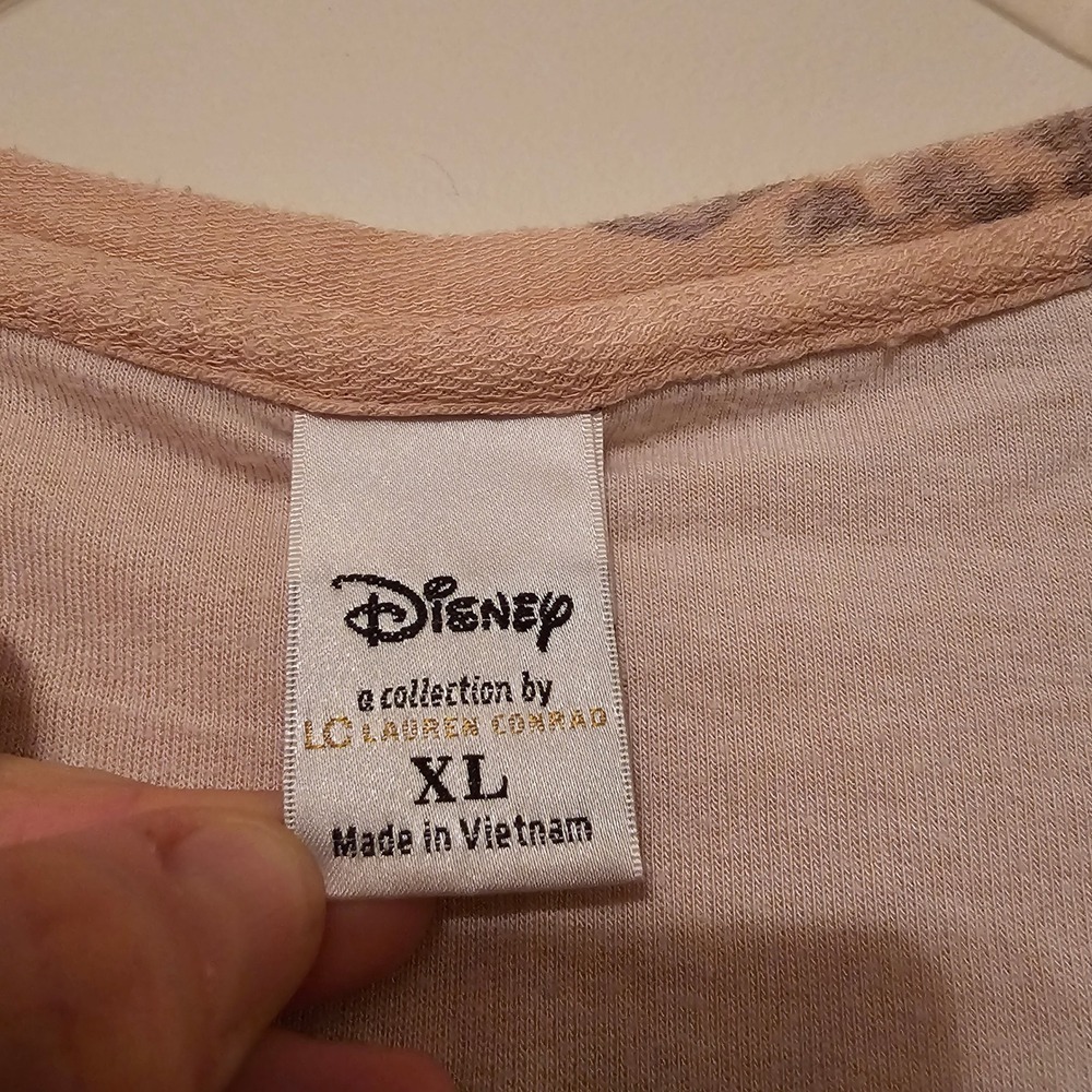 Disney LC Lauren Conrad Bambi Sweatshirt Womens XL Pink French Terry Pullover